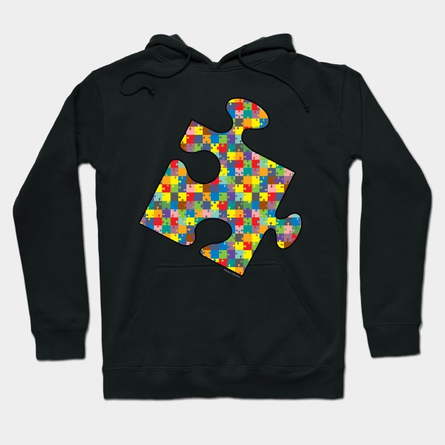 Jigsaw Patterned Jigsaw Piece Hoodie by Barthol Graphics